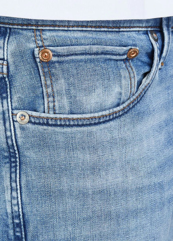 Голубые демисезонные зауженные джинсы Jack & Jones