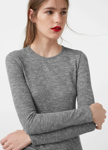 Серое кэжуал платье Mango однотонное
