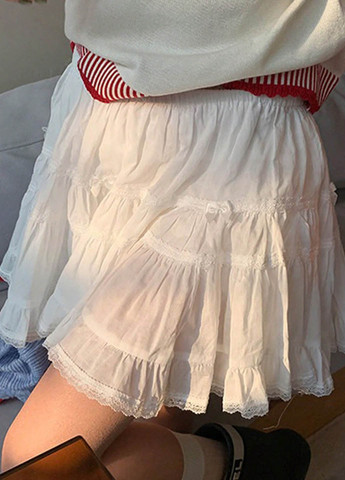 Белая кэжуал однотонная юбка SHEIN клешированная