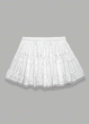 Белая кэжуал однотонная юбка SHEIN клешированная