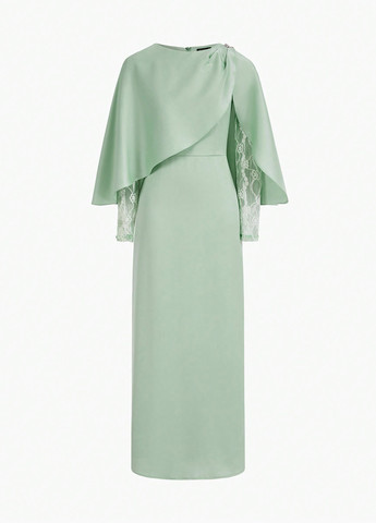 Мятное вечернее платье SHEIN однотонное