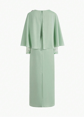 Мятное вечернее платье SHEIN однотонное