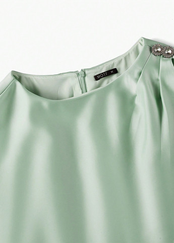 Мятное вечернее платье SHEIN однотонное