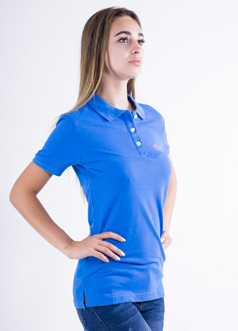 Синяя женская футболка-поло Lagems с логотипом