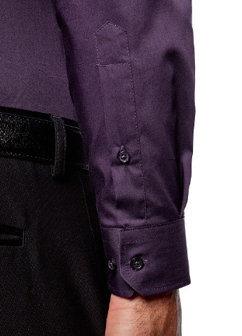 Фиолетовая кэжуал рубашка однотонная Oodji