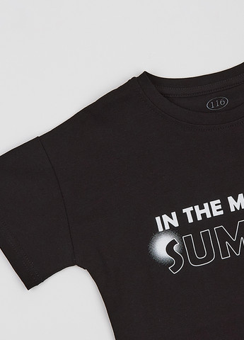 Чорна літня футболка Flamingo