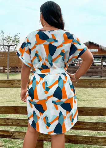 Комбинированное кэжуал платье а-силуэт SHEIN колор блок