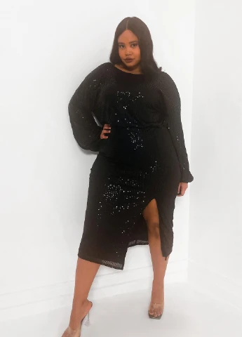 Черное вечернее платье Missguided однотонное