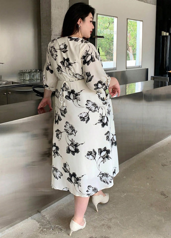 Білий кежуал сукня на запах SHEIN з квітковим принтом