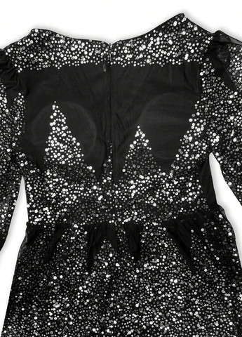 Черное праздничный, вечернее платье клеш SHEIN однотонное