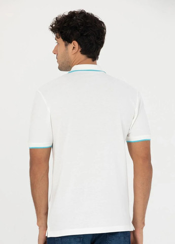 Белая футболка-поло для мужчин Pierre Cardin с геометрическим узором