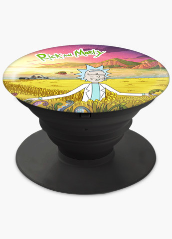 Попсокет (Popsockets) держатель для смартфона Рик и Морти (Rick and Morty) (8754-1236) Черный MobiPrint (216748538)