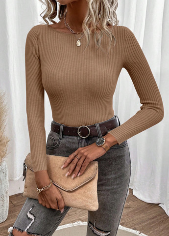 Темно-бежевый демисезонный джемпер джемпер SHEIN