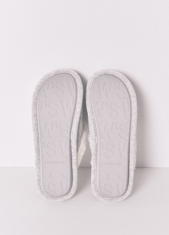 Темно-серые тапочки Women'secret с вышивкой, с мехом, с ушками