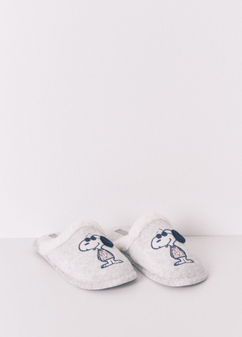 Темно-серые тапочки Women'secret с вышивкой, с мехом, с ушками