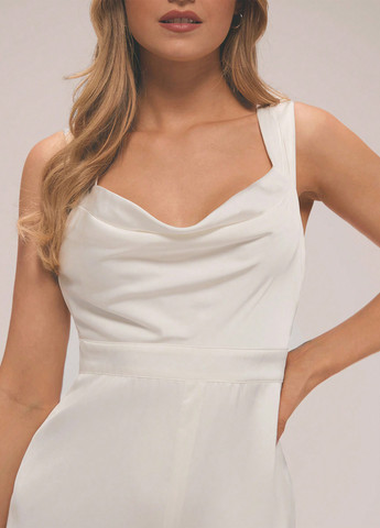 Комбинезон SHEIN комбинезон-брюки однотонный белый кэжуал полиэстер, атлас