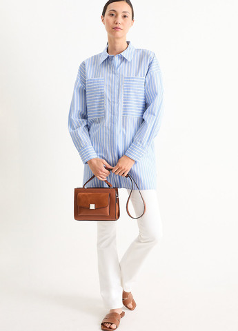 Голубой кэжуал рубашка в полоску C&A