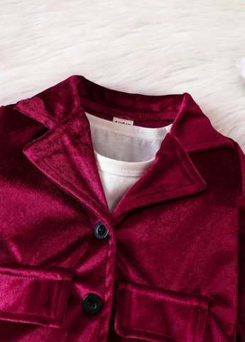 Бордовий демісезонний костюм (жакет, штани) брючний SHEIN