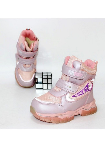 Детские розовые зимние кэжуал ботинки для девочки