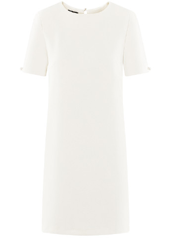 Белое деловое платье Oodji однотонное