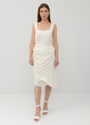 Белая кэжуал однотонная юбка H&M карандаш