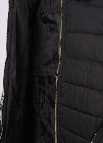 Черная зимняя куртка подросток еврозима черная с вязаными вставками Let's Shop