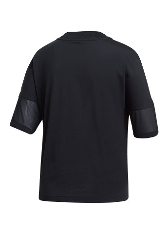 Черная летняя футболка с коротким рукавом adidas