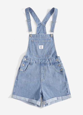 Комбинезон SHEIN комбинезон-шорты варенка голубой денил хлопок, джинс