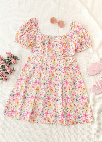 Комбінована кежуал сукня а-силует SHEIN з квітковим принтом