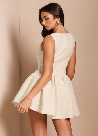 Кремова кежуал сукня кльош, з пишною спідницею SHEIN однотонна