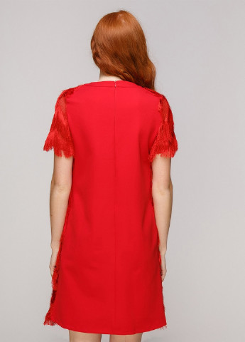 Красное коктейльное платье Sassofono Club однотонное