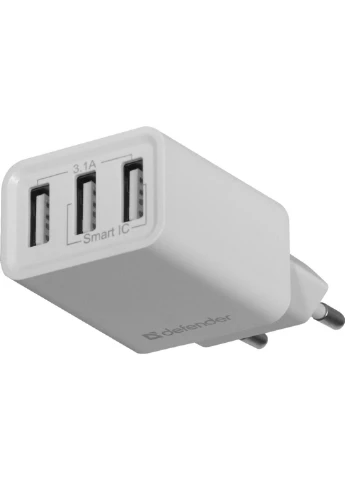 Зарядное устройство (83587) Defender UPA-31 white, 3xUSB, 5V / 3.1A (253507351)