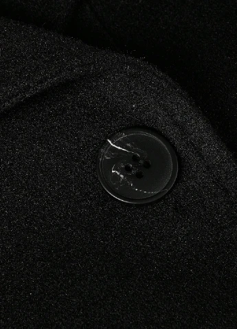 Черное демисезонное Пальто двубортное SHEIN