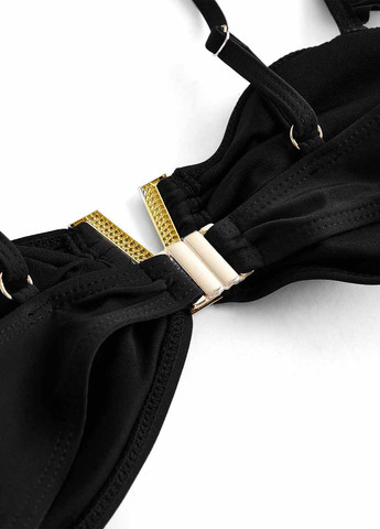 Черный летний купальник (лиф, трусики, юбка) бандо, раздельный SHEIN