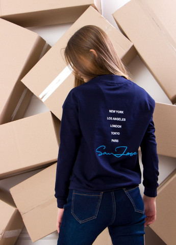 Носи своє світшот для дівчинки однотонний темно-синій повсякденний