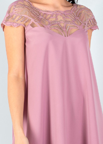 Лиловое кэжуал платье а-силуэт Seam с абстрактным узором