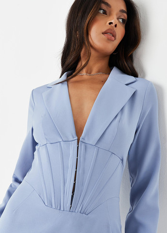Голубое кэжуал платье Missguided однотонное