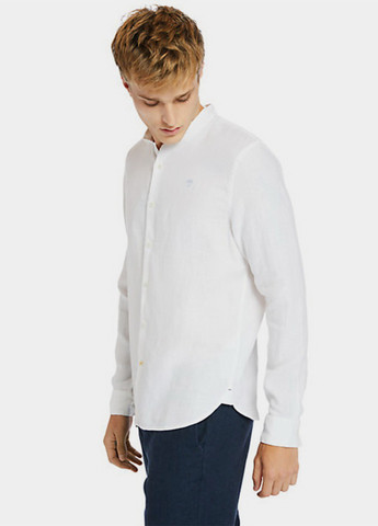 Белая кэжуал рубашка однотонная Timberland