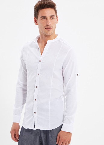 Белая кэжуал рубашка Trendyol