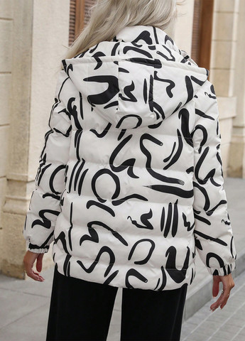 Чорно-біла зимня куртка куртка-пальто SHEIN