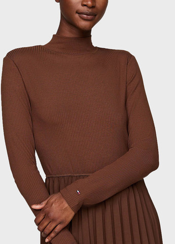 Коричнева кежуал сукня плісована Tommy Hilfiger однотонна