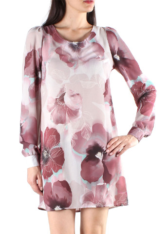 Светло-розовое кэжуал платье а-силуэт Made in Italy с цветочным принтом