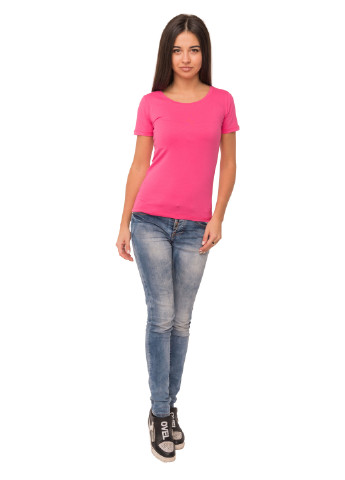 Розовая всесезон футболка женская Наталюкс 41-2347