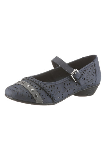 Темно-синие женские классические туфли - фото