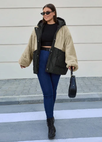 Комбінована зимня куртка SHEIN