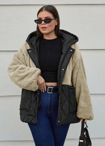 Комбінована зимня куртка SHEIN