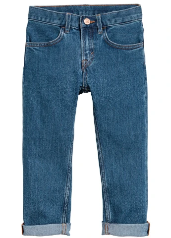 Синие демисезонные прямые брюки H&M