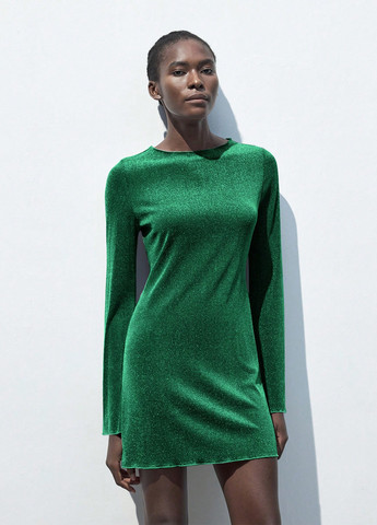 Темно-зелена святковий, коктейльна, вечірня сукня футляр SHEIN однотонна