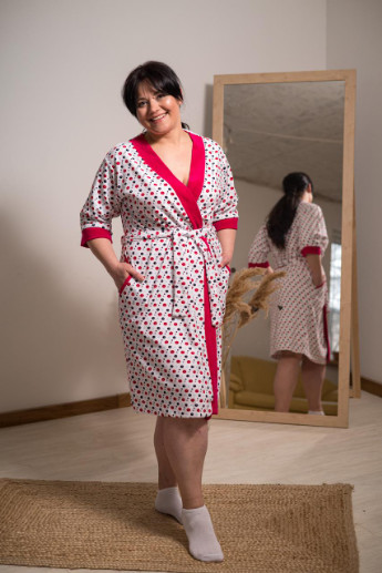 Жіночий велюровый халат V.O.G. Горошок V.O.G. (236693479)