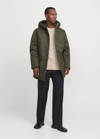 Оливкова (хакі) зимня куртка Jack & Jones